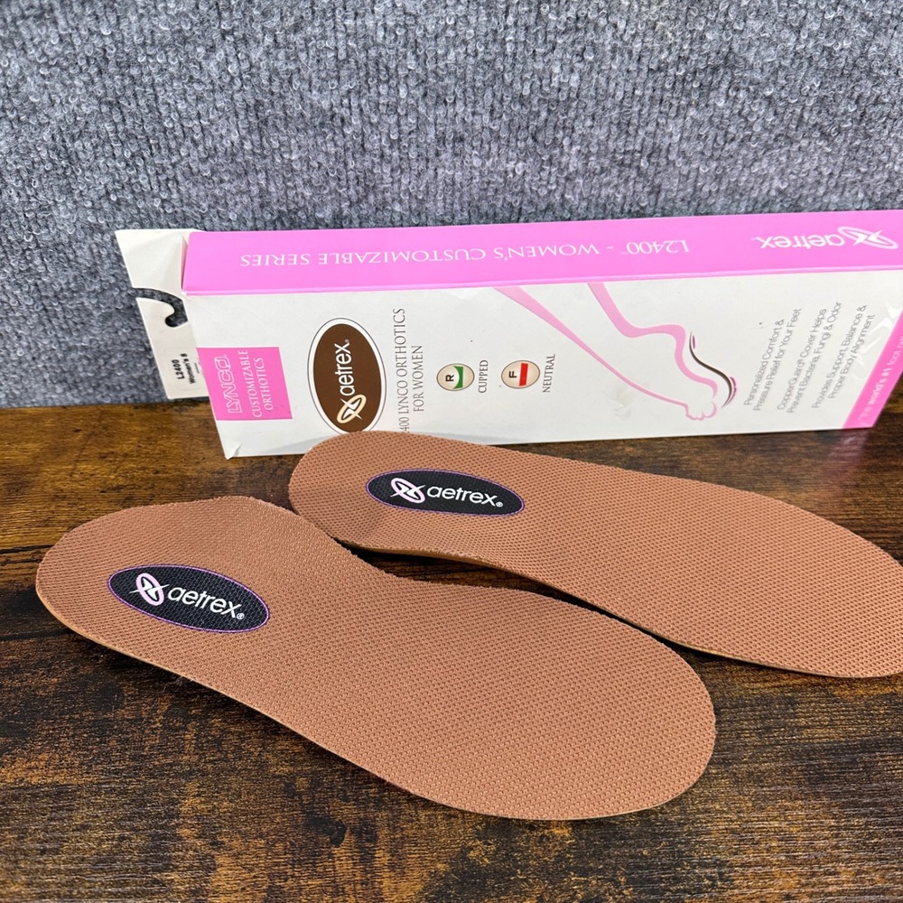 Aetrex Lynco‎ L2400 Mozaic Orthotics Womens 8 Neutral Cupped Insole Brown Pink